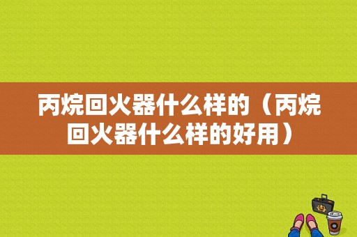 丙烷回火器什么样的（丙烷回火器什么样的好用）